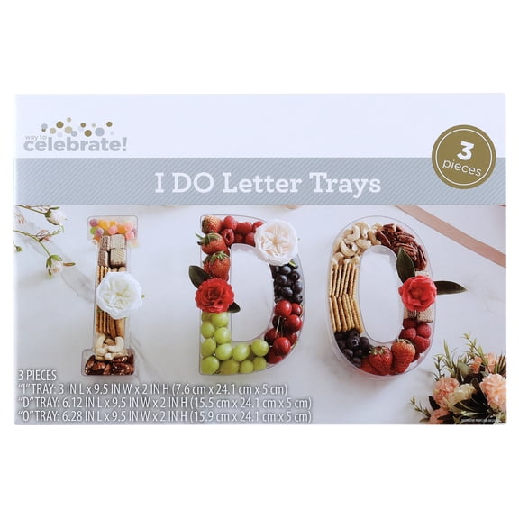 Way To Celebrate I Do Letter Serving Tray Set