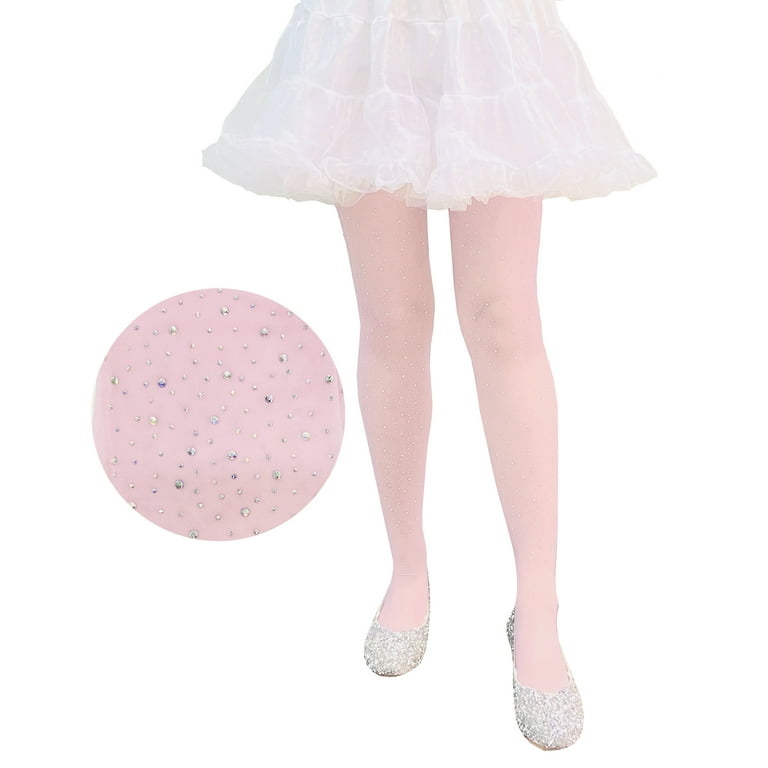 Rhinestone Opaque Tights, Pink, Halloween Dress Up Accessory for 