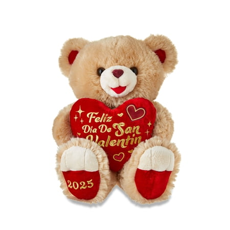 Valentine's Day 2025 Sweetheart Teddy Plush, Spanish, Brown, by Way To Celebrate