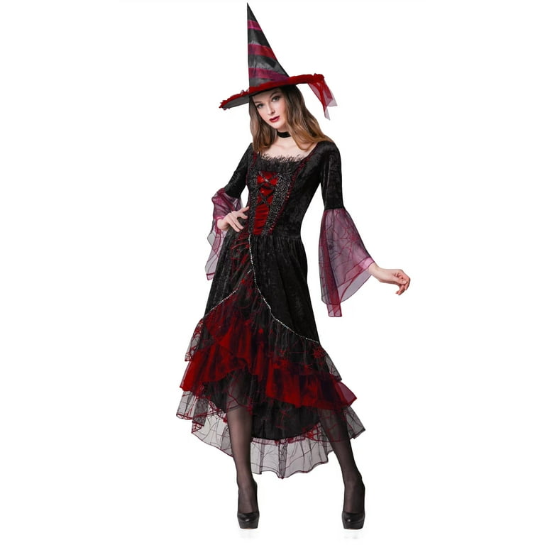 Luxury Witch Halloween Costume for Adults, Red, Womens Size L, by 