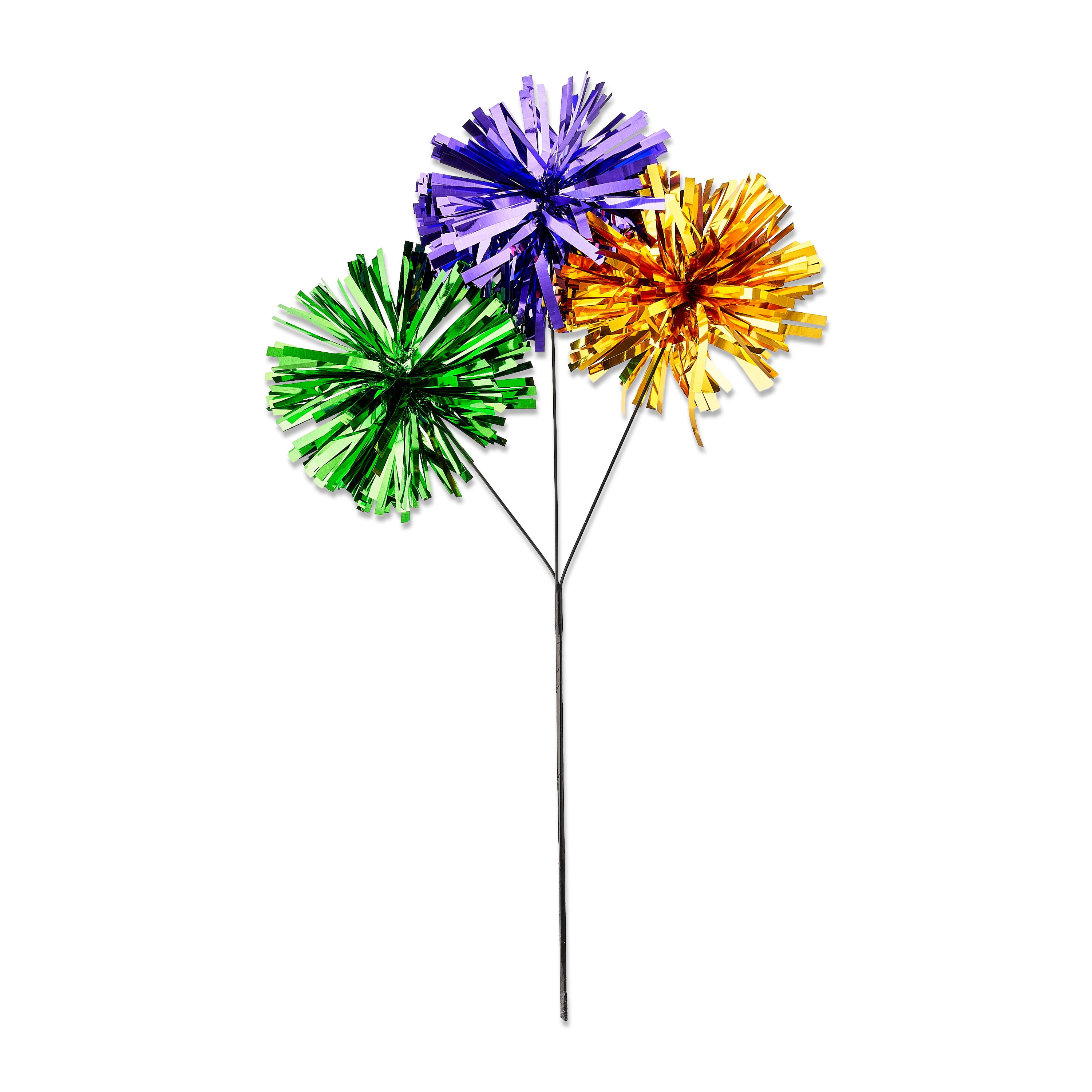 Way To Celebrate Mardi Gras Tinsel Pom Pom Pick