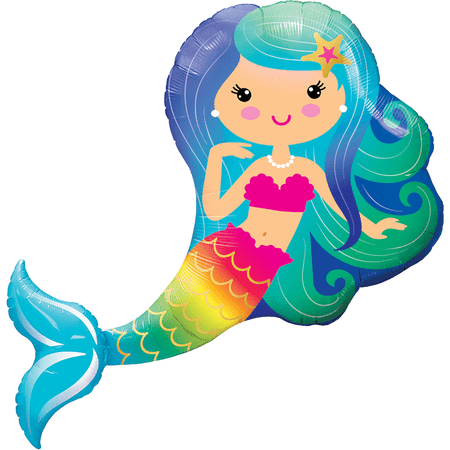 38" Multicolor Mermaid Foil Balloon, by Way To Celebrate