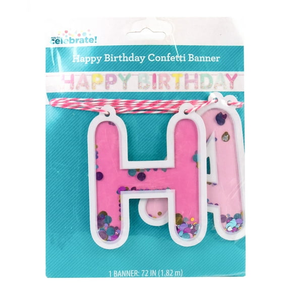 Way To Celebrate! Multicolor Birthday Confetti Banner