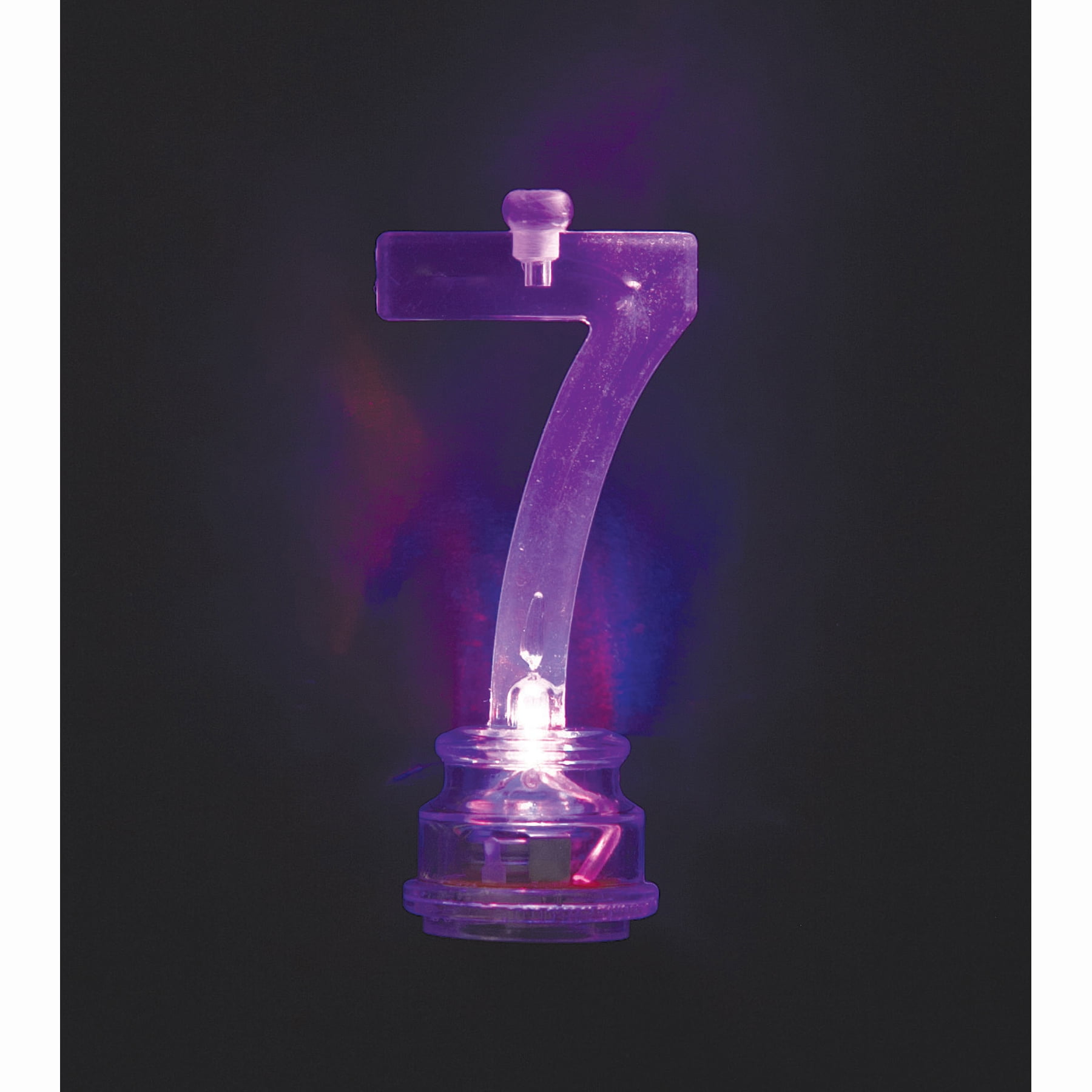 Multicolor Number 7 Flashing Birthday Candle Holder and Candles Set, 5 Pieces, by Way To Celebrate
