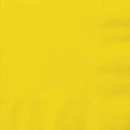 Way To Celebrate! Neon Yellow Paper Luncheon Napkins, 6.5in, 24ct
