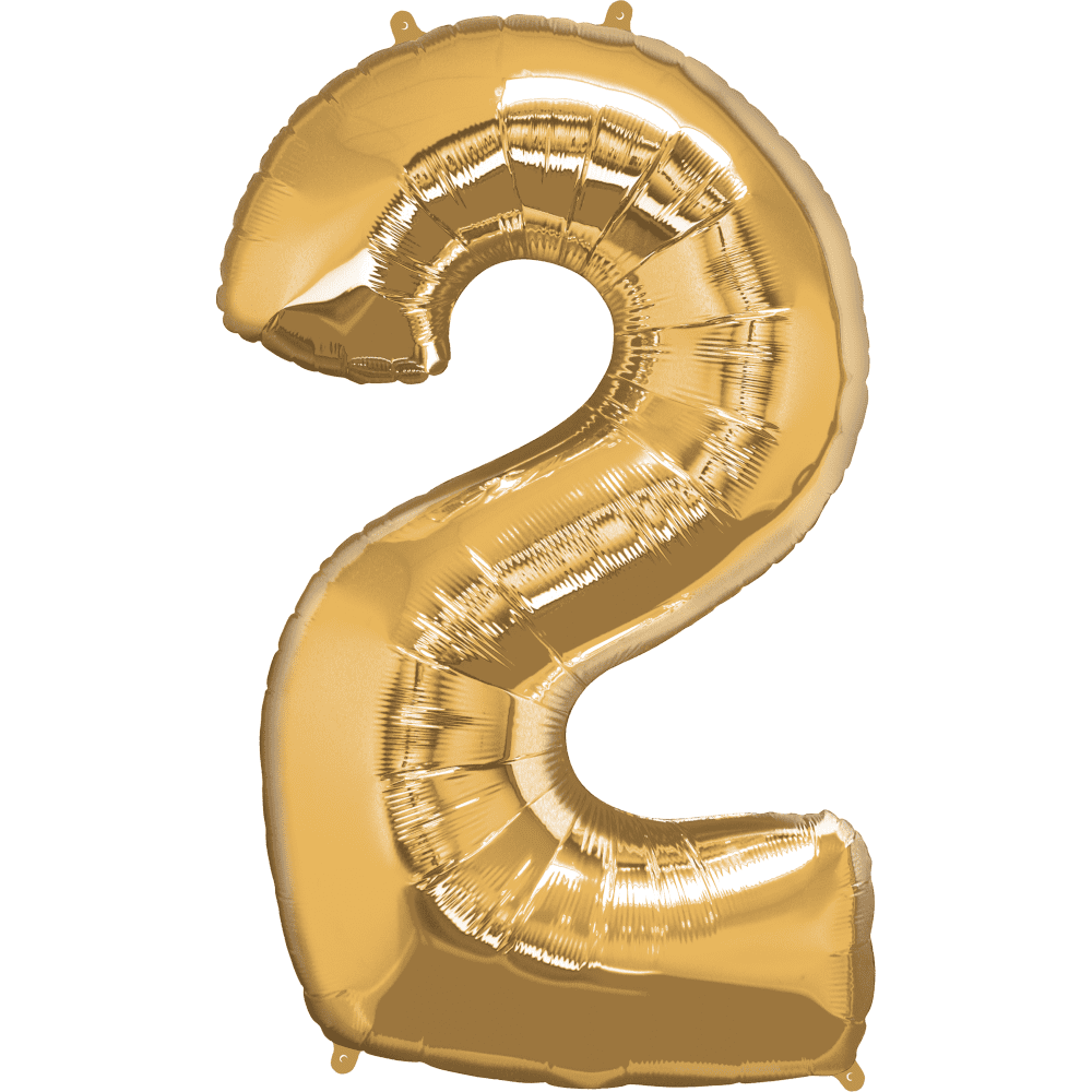 Way To Celebrate Number Balloons, Foil Gold Silver
