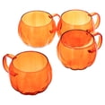 thumbnail image 1 of Way To Celebrate Orange Glass Pumpkin Mug 4 Pack Drinkware Sets, 1 of 6