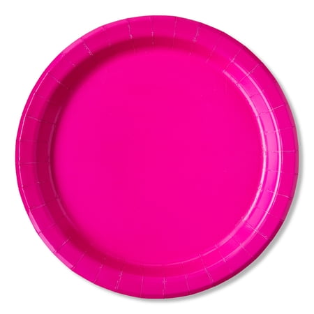 Disposable Paper Plates, 9", Neon Pink, 20 Pieces, by Way To Celebrate