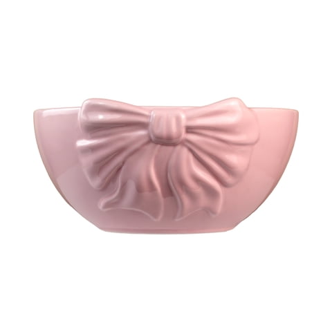 Way To Celebrate Pink Earthenware Bow Serving Bowl, 1 Pack