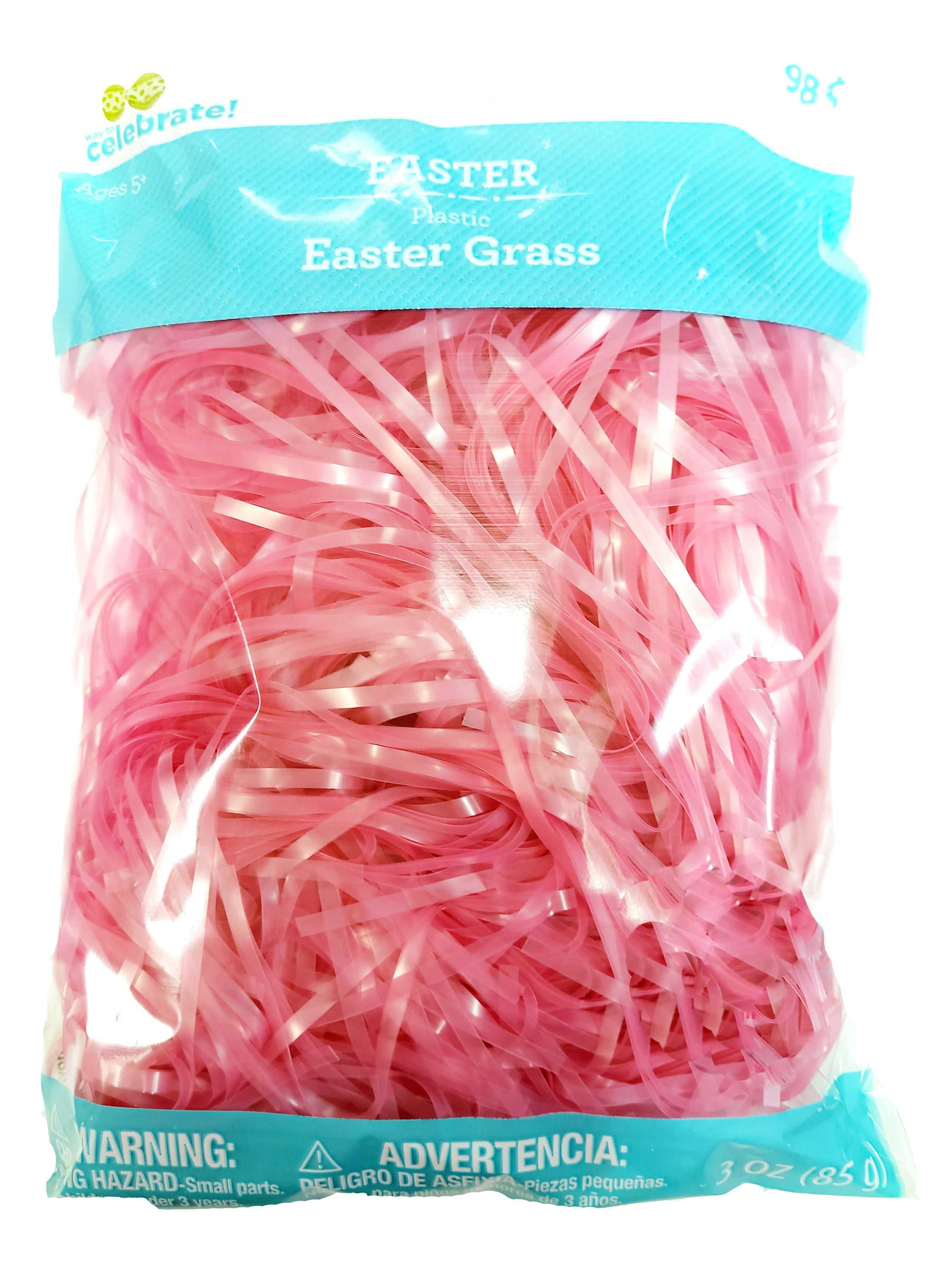 Way To Celebrate Pink Plastic Easter Grass, 3 Oz