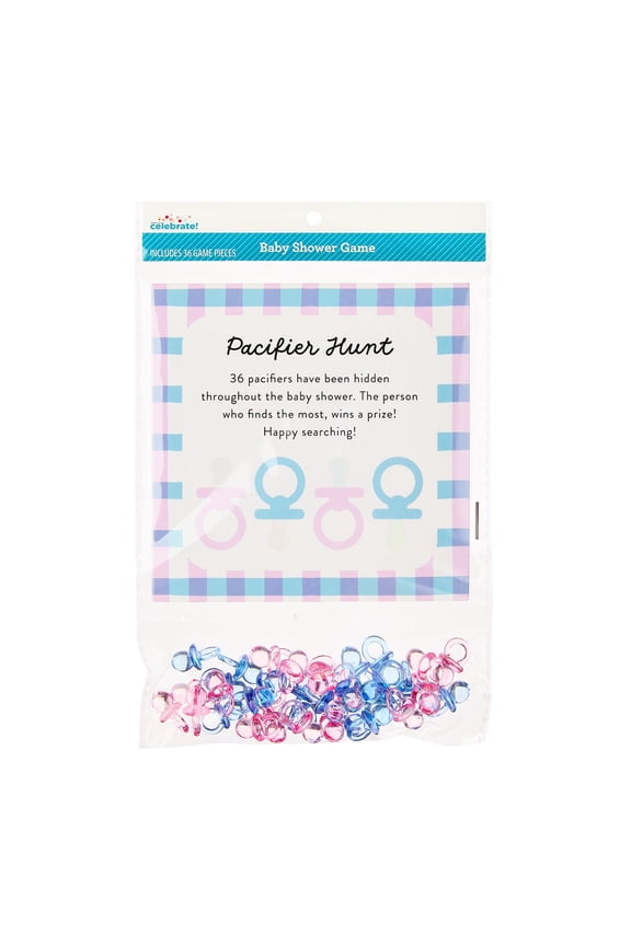 Blue and Pink Pacifier Hunt Baby Shower Game, by Way To Celebrate