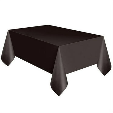 Rectangular 54" x 108" Black Plastic Table Cover, 3 Count, by Way To Celebrate