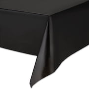 3CT 54 IN x 108IN Black Rectangular Plastic Table Covers by Way To Celebrate