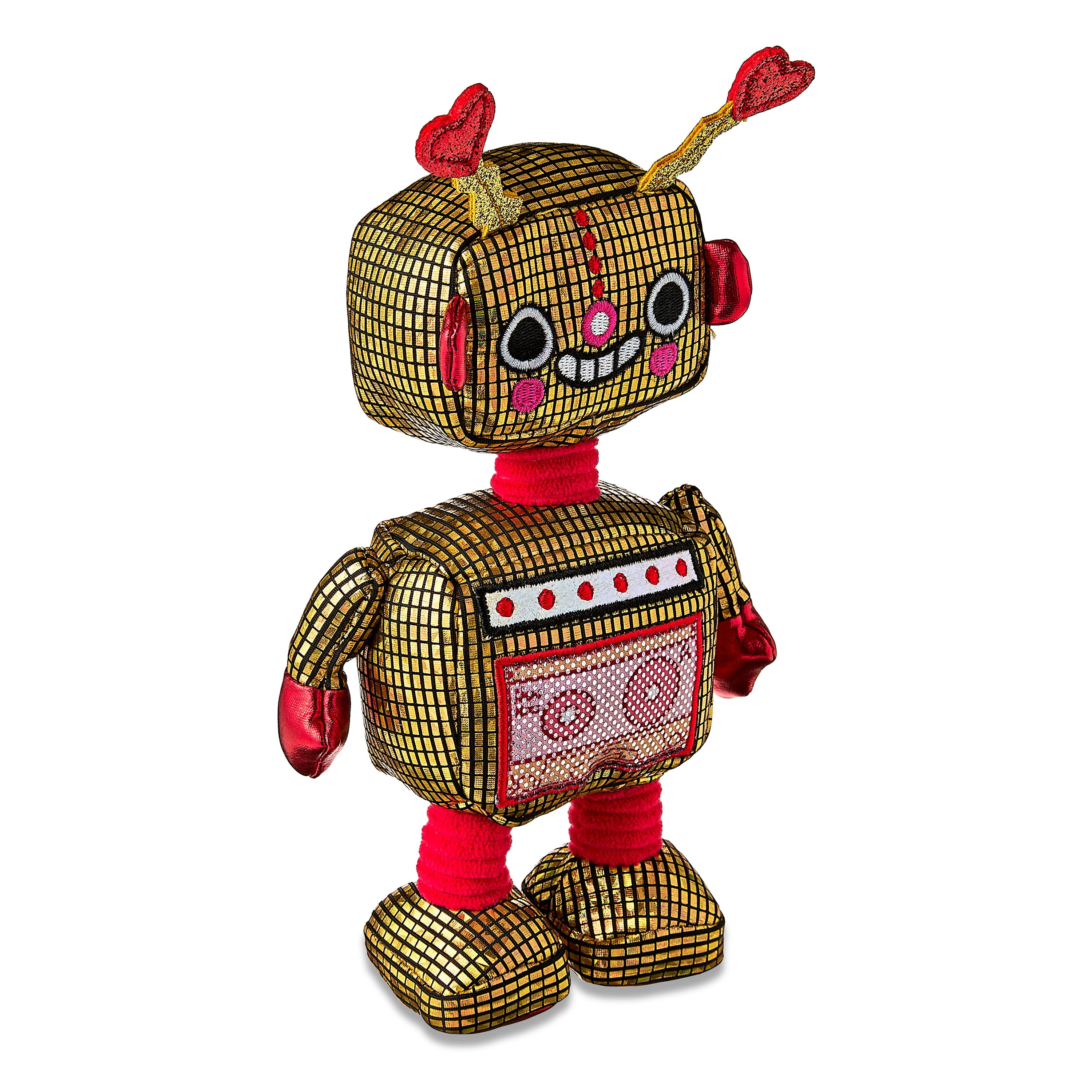 Valentine's Day Gold Robot Plush, by Way To Celebrate