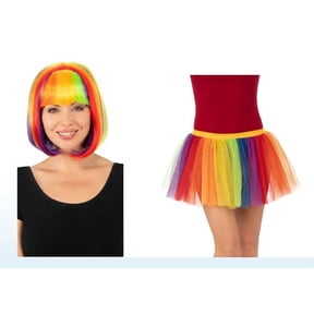 Way To Celebrate Rainbow Pride Costume Accessories Set with Tutu and Wig (2 Pieces)