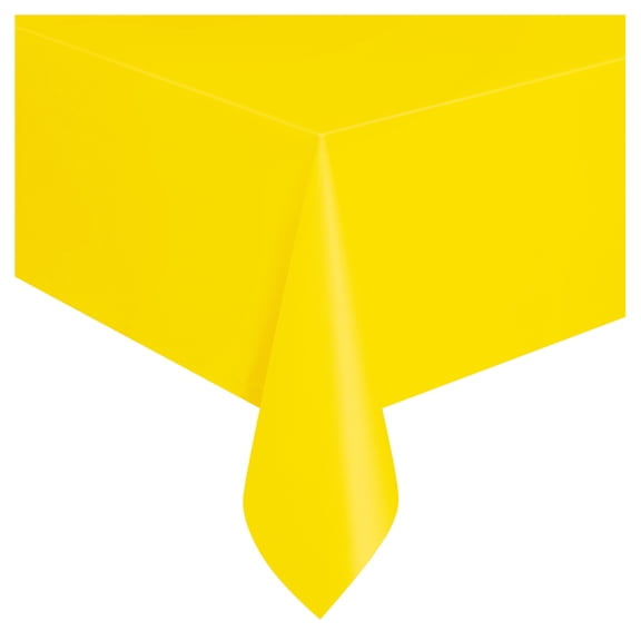 Way To Celebrate Rectangular Plastic Table Cover, Yellow, 54 in x 108 in, 1 Count