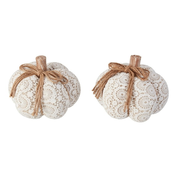 Way To Celebrate S/2 White Lace Pumpkins
