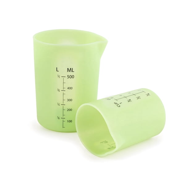 Way To Celebrate Silicone Measuring Cups, Green, 2 Count