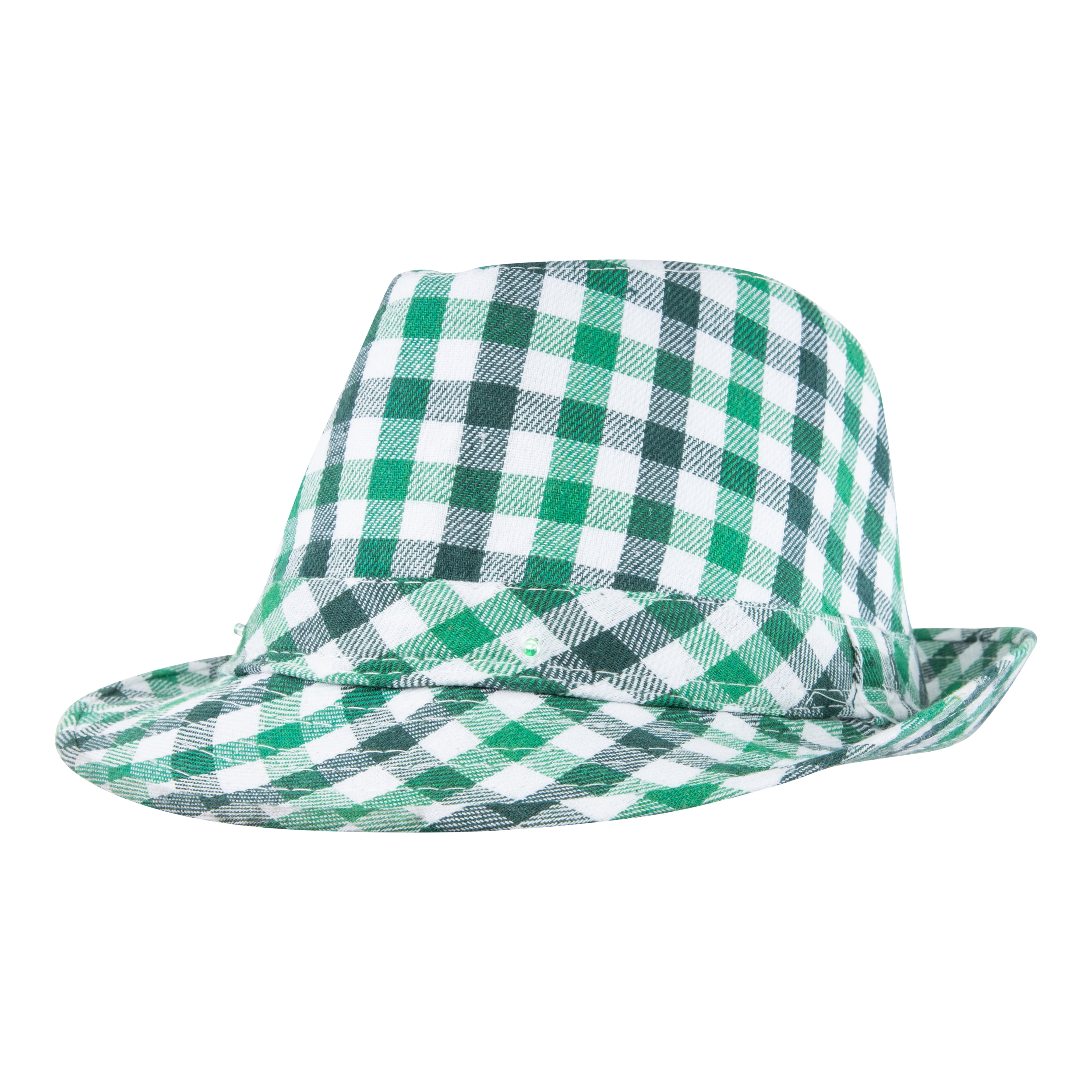 Way To Celebrate St. Patrick s Day Lightup Plaid Fedora Walmart