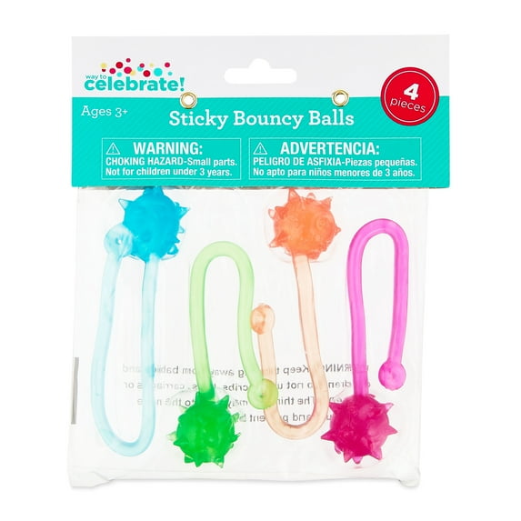 Multi-Color Sticky Bounce Ball Party Favors, 4 Count, by Way To Celebrate