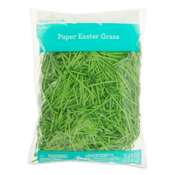 Straight Cut Paper Grass, Green, 2.25 oz, Easter by Way To Celebrate