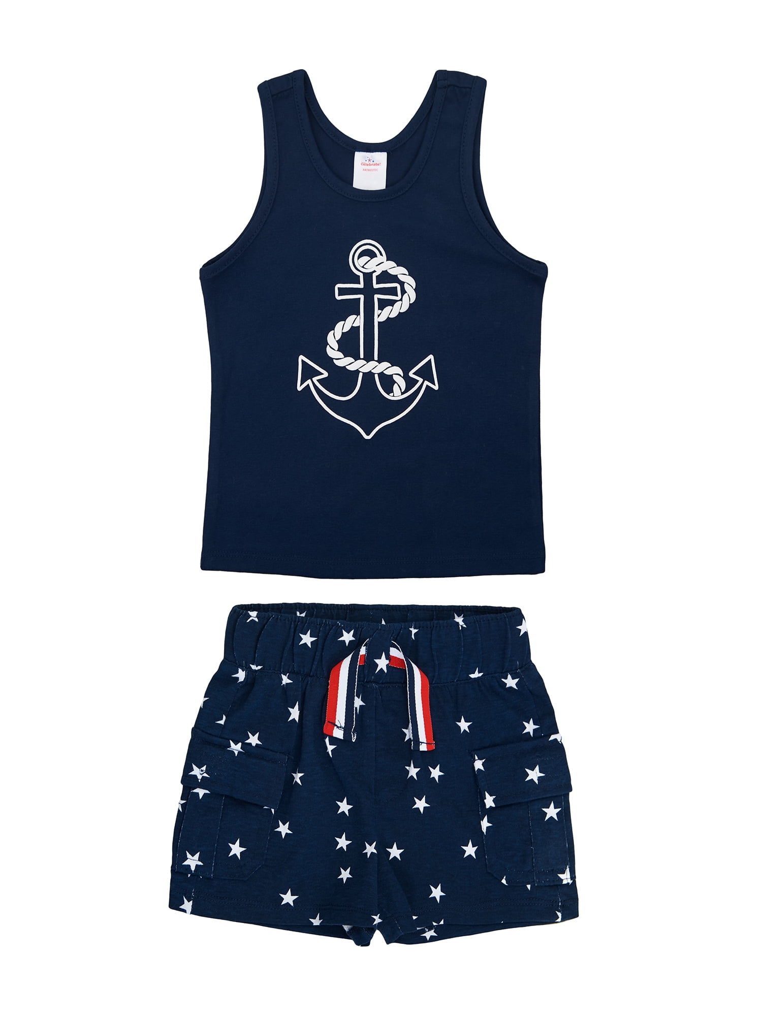 Walmart Saving of  Way To Celebrate Toddler Boy Americana Tank and Short Set, 2 Pieces, Sizes 12M-5T
