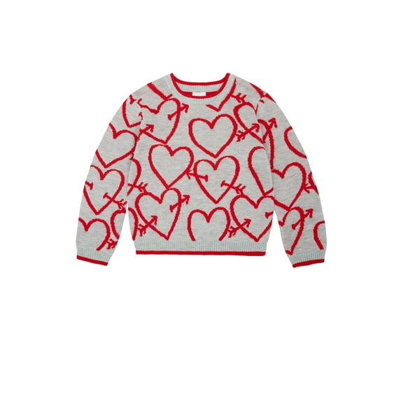 Way To Celebrate Toddler Valentine's Day Heart Sweater, Sizes 12M-5T