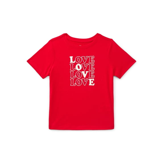 Valentine’s Day Toddler Boys or Girls Short Sleeve T-Shirt from Way to Celebrate, Sizes 12M-5T