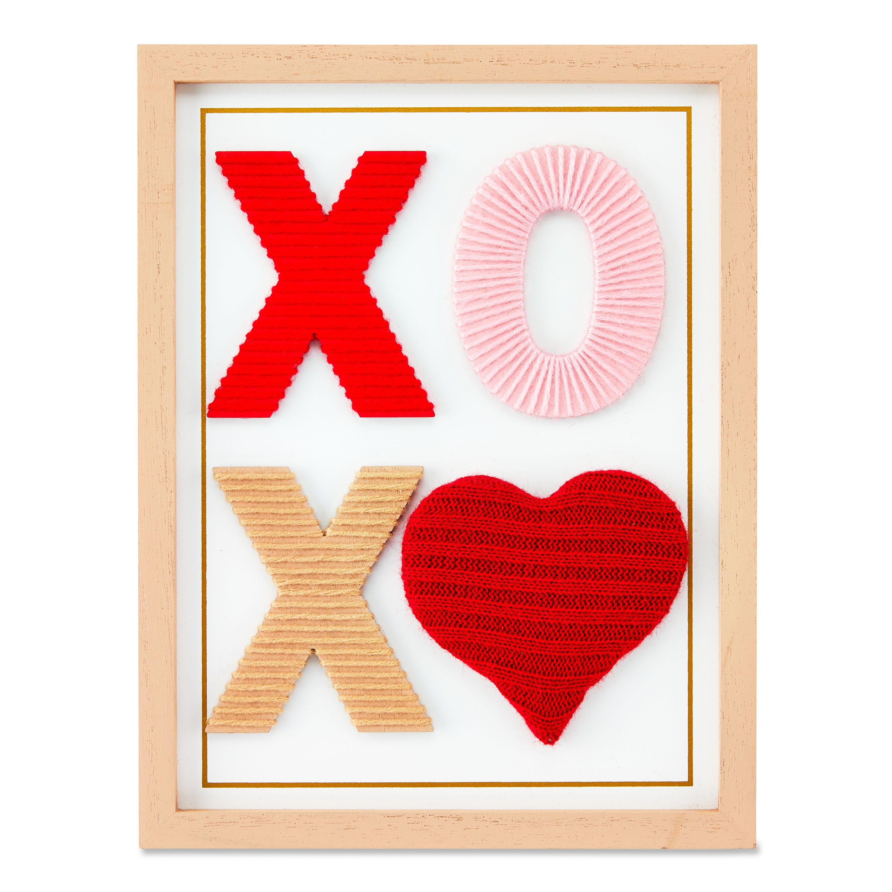 Way To Celebrate Valentine Fabric Multi Colored XOXO Wall Décor Sign