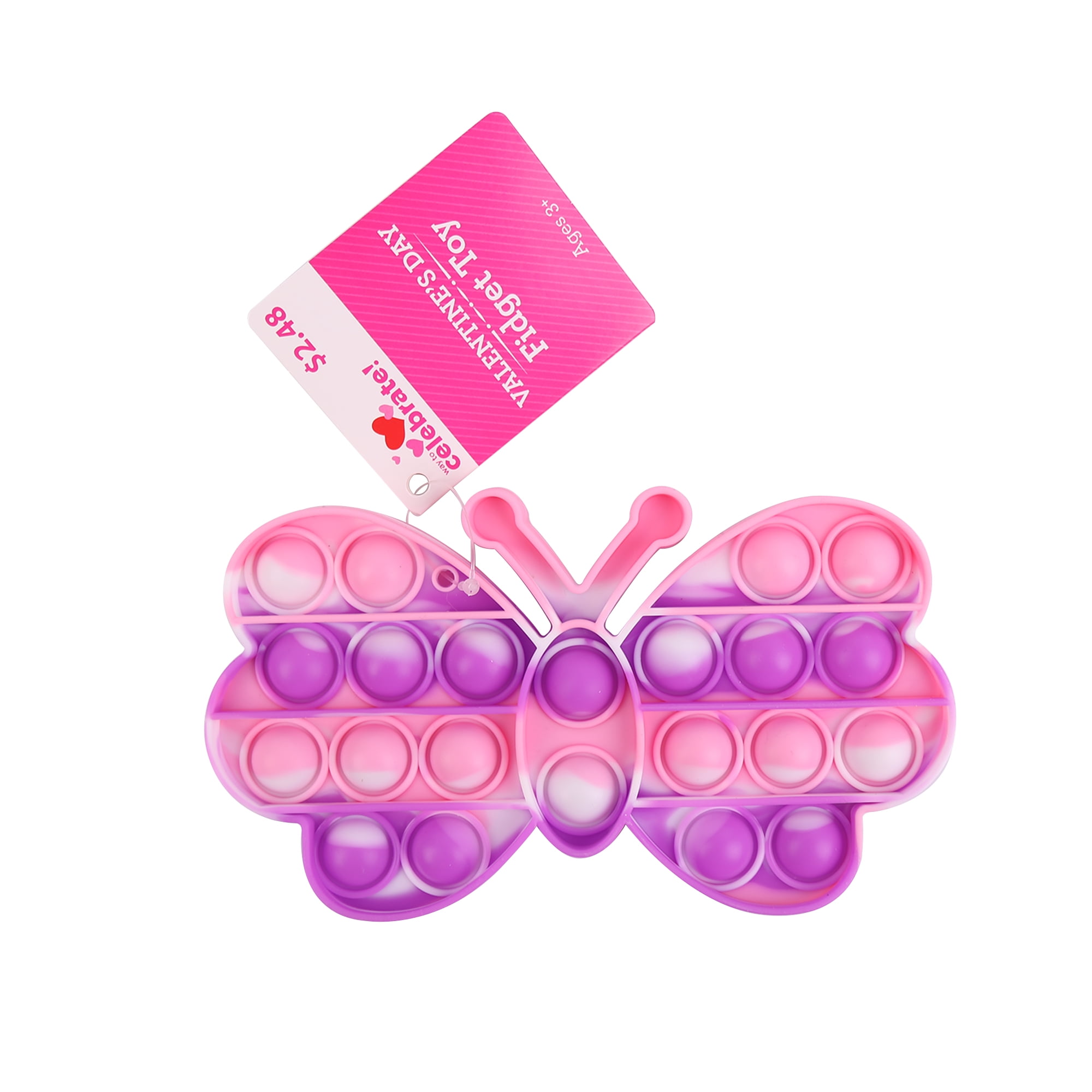 Way To Celebrate Valentine's Day Butterfly Fidget Toy, Butterfly Shape, Plastic