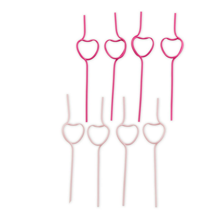 Heart Shaped Straws | Red or Pink | Valentine's Day Straws | Plastic Heart  Straws