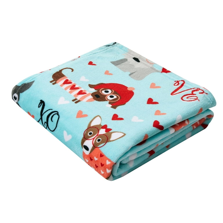 Way To Celebrate Valentine s Day Love Dogs Throw Blanket Standard Throw Walmart