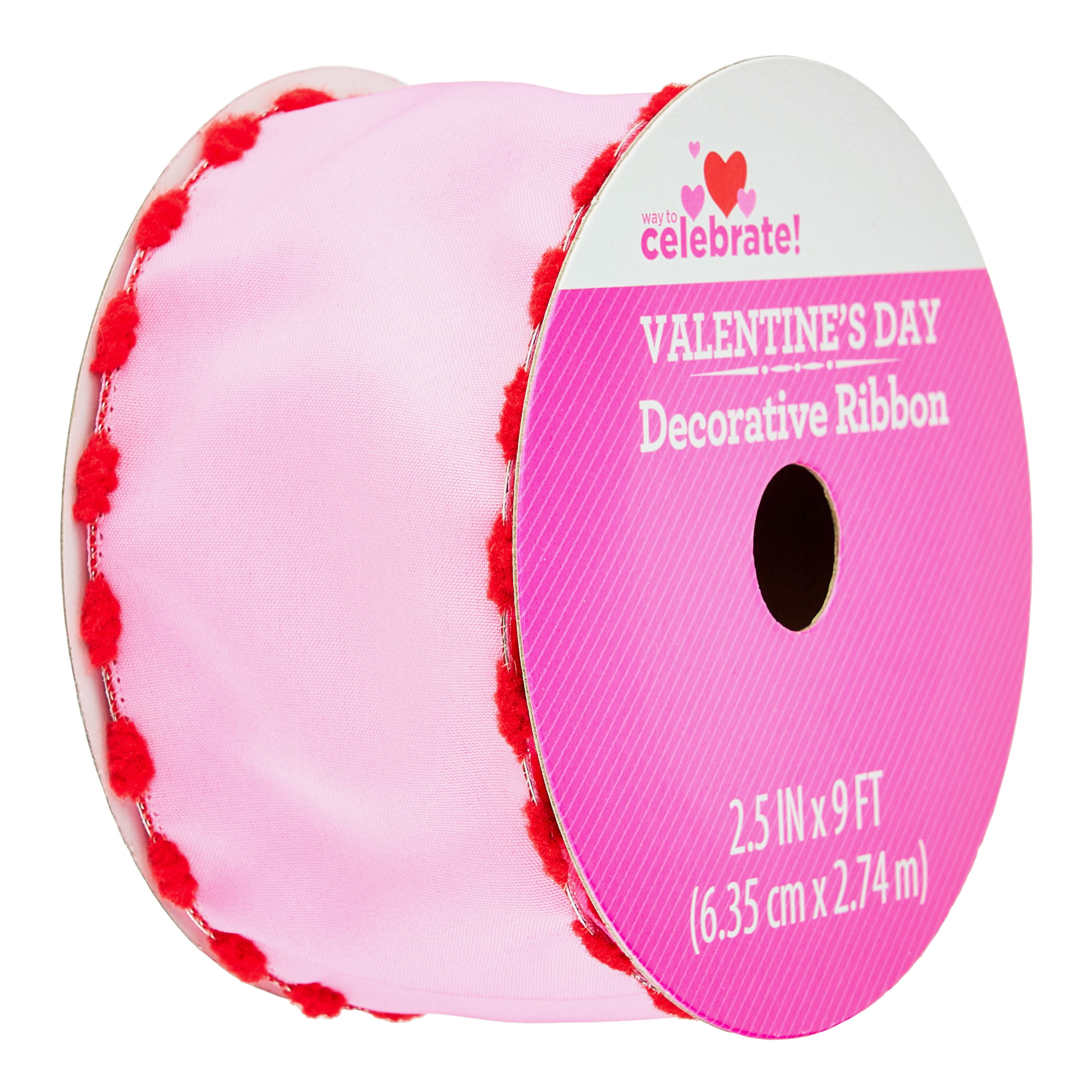 Holiday Home Valentine Ribbon with Glitter - Pink, 1 ct - Kroger