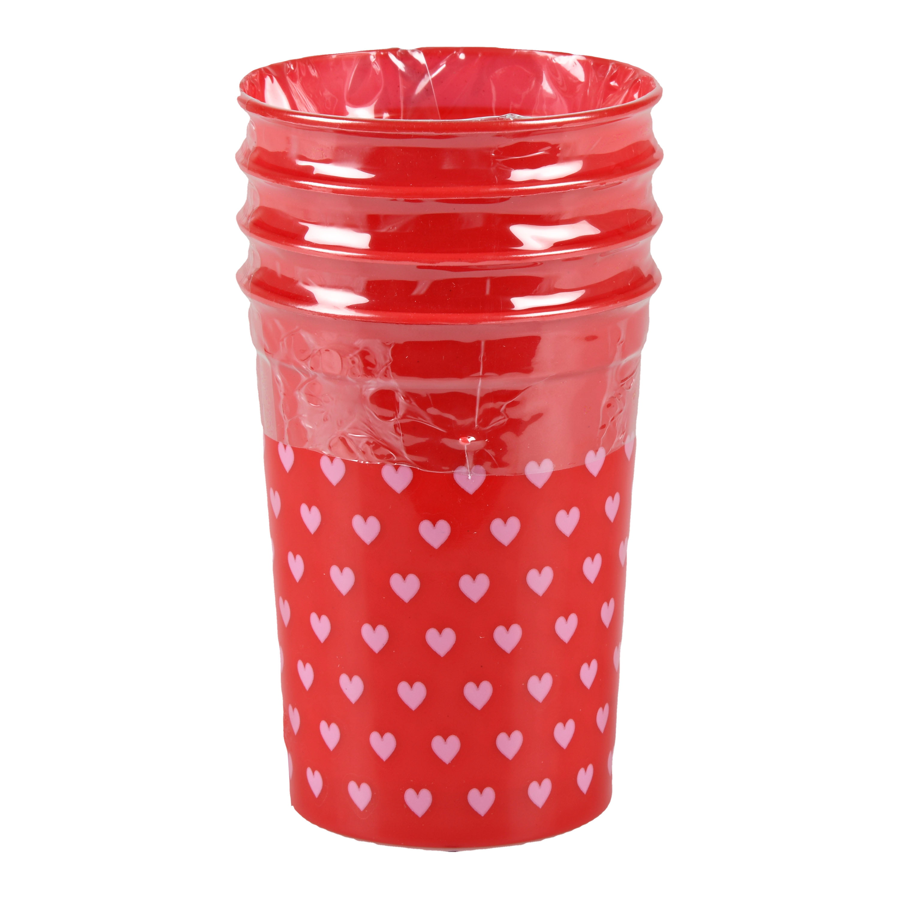 Way To Celebrate Valentine's Day Plastic Cups, Tiny Hearts, 4 Count