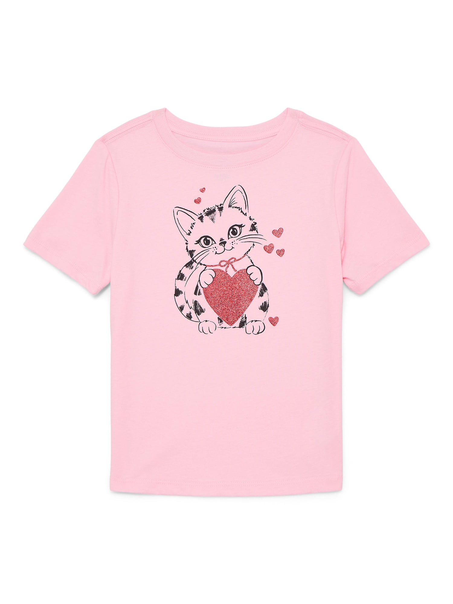 Way To Celebrate Toddler Girl Valentine's Day Short Sleeve T-Shirt, Sizes 12M-5T