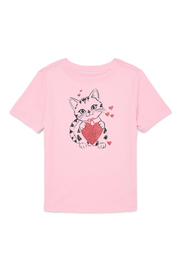 Toddler Girl Valentine's Day Short Sleeve T-Shirt, Sizes 12M-5T