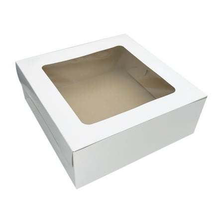 11" x 11" x 4" White Cake Box with Window, by Way To Celebrate