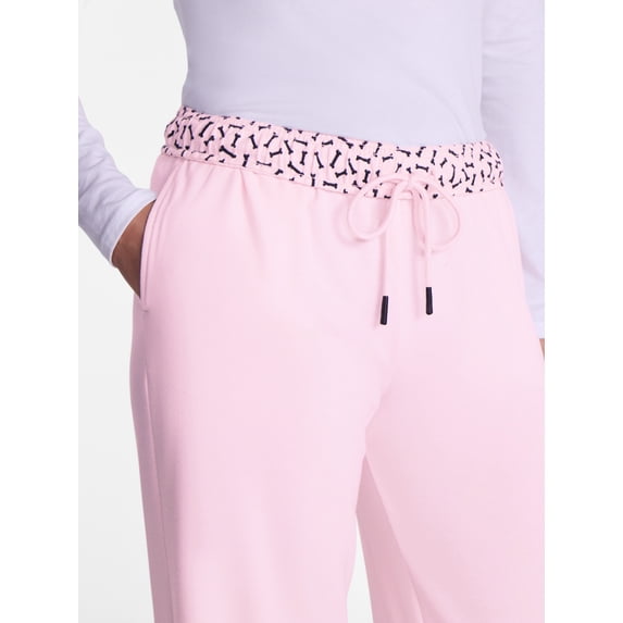 Women’s Halloween Printed Foldover Waistband French Terry Lounge Pants, 29" Inseam, Sizes XS–3X
