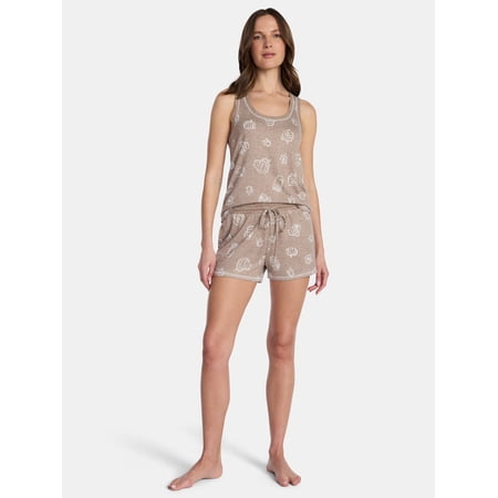 Way To Celebrate Halloween Women's Hacci Knit Tank Top and Shorts Pajama Set from Way to Celebrate, 2-Piece, Sizes XS-3X