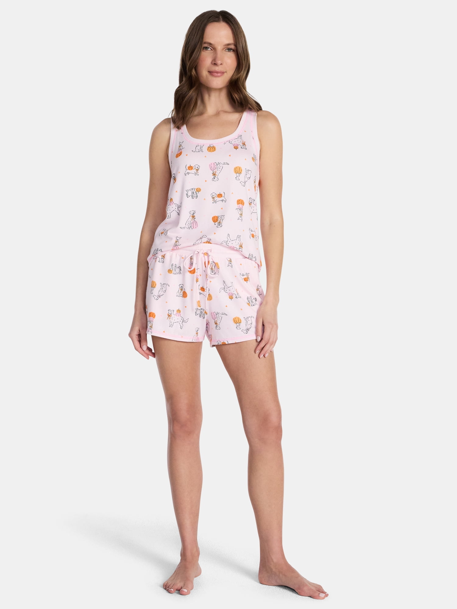 Halloween Women's Hacci Knit Tank Top and Shorts Pajama Set from Way to Celebrate, 2-Piece, Sizes XS-3X