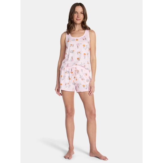 Halloween Women's Hacci Knit Tank Top and Shorts Pajama Set from Way to Celebrate, 2-Piece, Sizes XS-3X