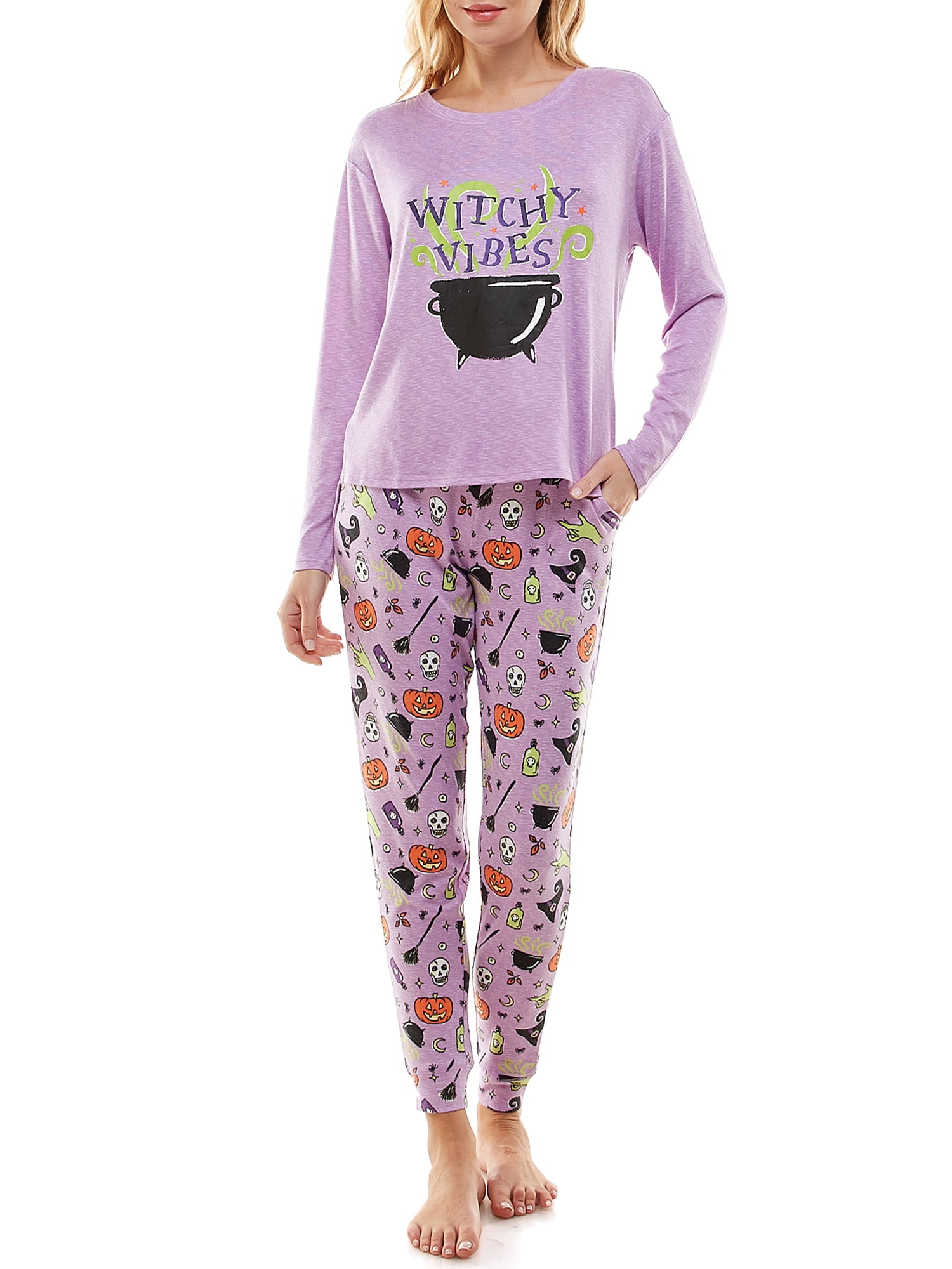 Way To Celebrate Women's Halloween Pajama Set, Sizes XS to 3X