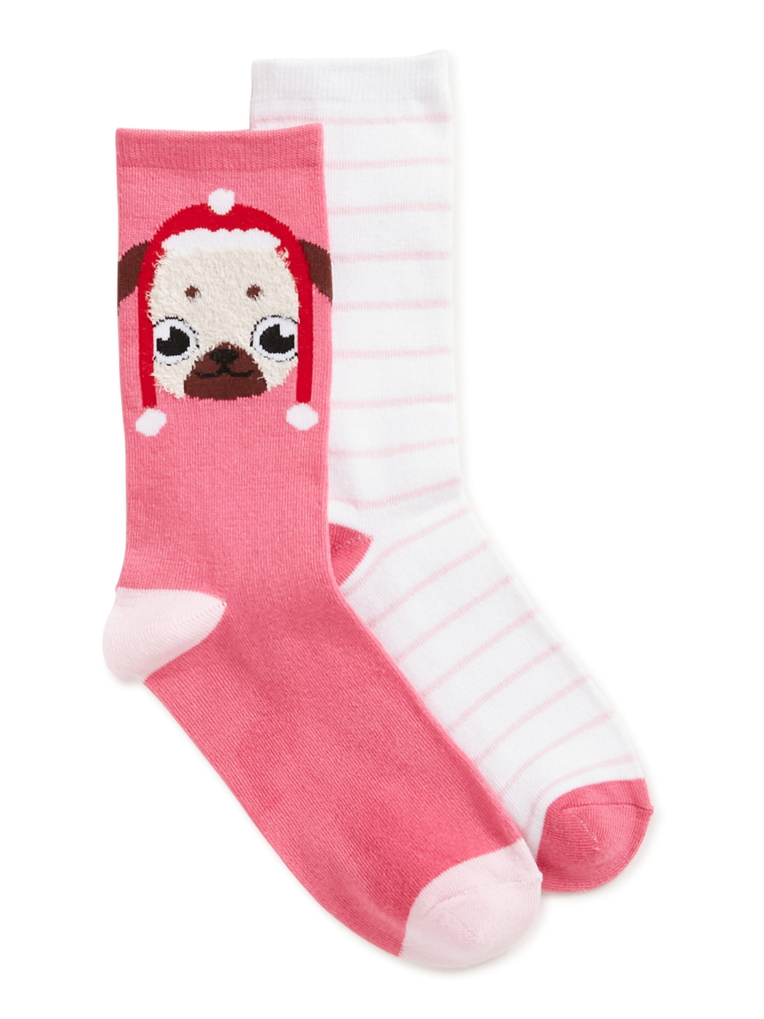 Way To Celebrate Women's Holiday Cozy Crew Socks, 2Pack