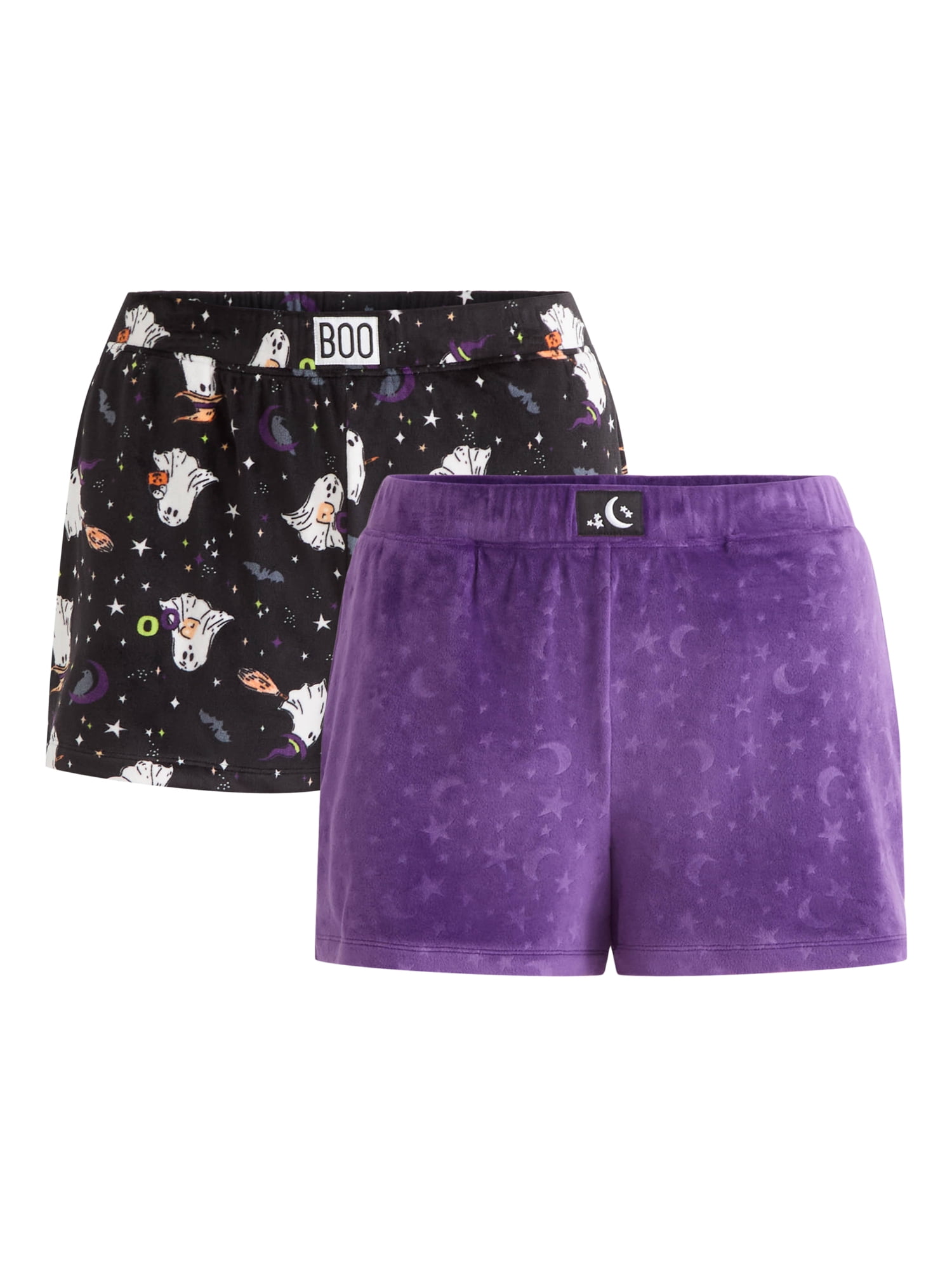 Way To Celebrate Womens Halloween 2-Pack Sleep Short, Sizes XS-3X