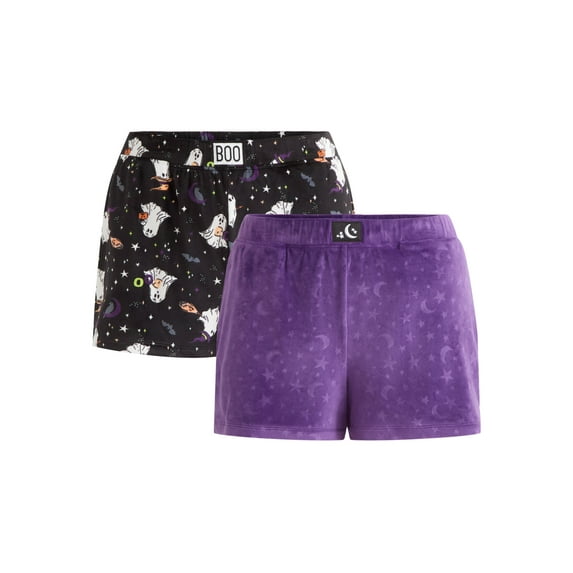 Halloween Women's Sleep Shorts from Way To Celebrate, 2-Pack, Sizes XS-3X