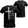 thumbnail image 1 of The Way, The Truth, The Life T-Shirt - Bold Cross Design with Inspirational Scripture, Relaxed Fit, Short Sleeve, Machine Washable - Menswear, Christian Apparelfect Gift Classic Cotton, 1 of 4