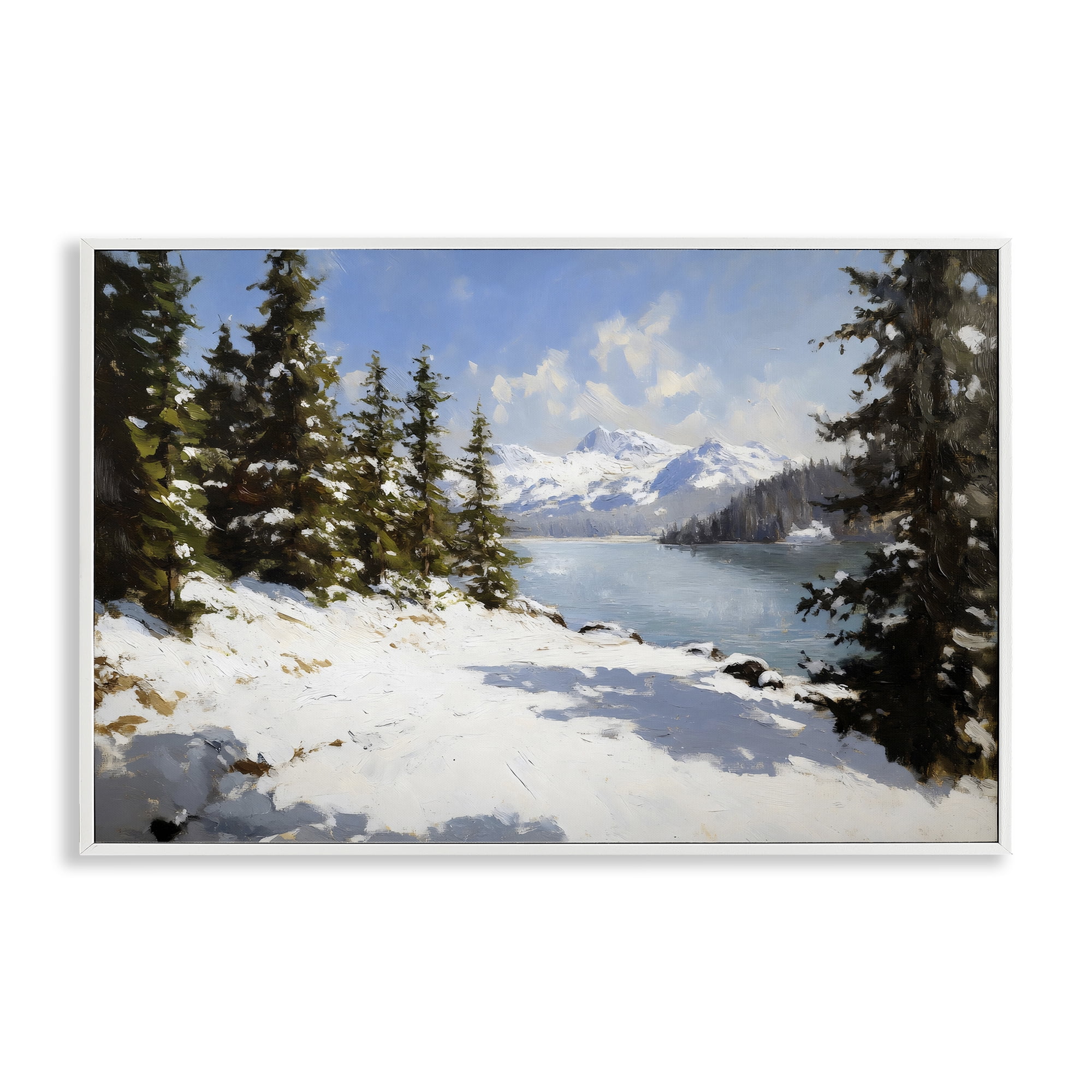 Way Up North Landscape White Framed Giclee Art, design by Petal Prints Design