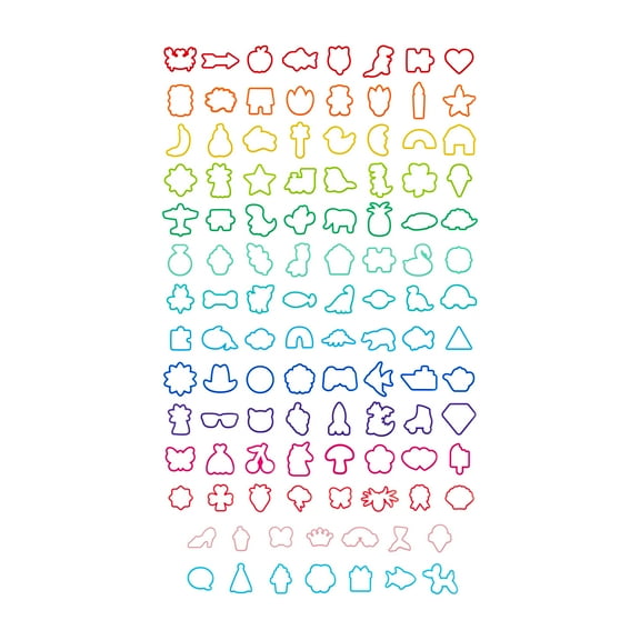 Assorted Shapes Plastic Cookie Cutter Set, 110 Pieces, by Way To Celebrate