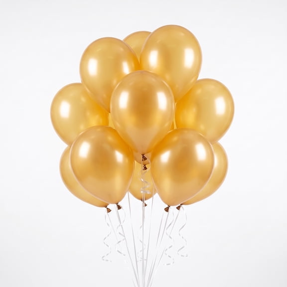 12" Gold Latex Balloons, 15 Pieces, by Way To Celebrate