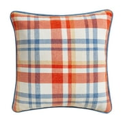 Way to Celebrate 18" x 18" Multicolor Plaid Chenille Decorative Pillow